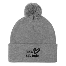 Load image into Gallery viewer, TKE Black Logo Pom-Pom Beanie
