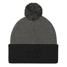 Load image into Gallery viewer, TKE Black Logo Pom-Pom Beanie
