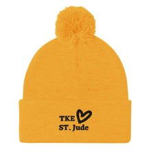 Load image into Gallery viewer, TKE Black Logo Pom-Pom Beanie
