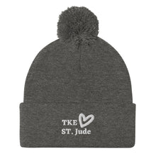 Load image into Gallery viewer, TKE White Logo Pom-Pom Beanie
