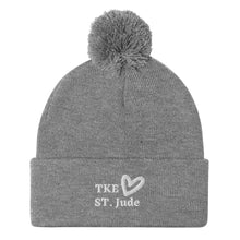 Load image into Gallery viewer, TKE White Logo Pom-Pom Beanie
