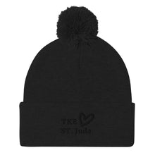 Load image into Gallery viewer, TKE Black Logo Pom-Pom Beanie
