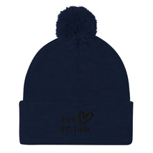 Load image into Gallery viewer, TKE Black Logo Pom-Pom Beanie
