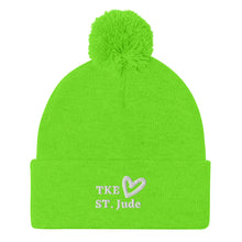 Load image into Gallery viewer, TKE White Logo Pom-Pom Beanie
