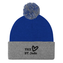 Load image into Gallery viewer, TKE Black Logo Pom-Pom Beanie
