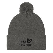 Load image into Gallery viewer, TKE Black Logo Pom-Pom Beanie
